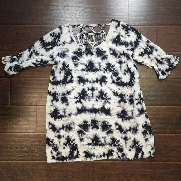 Free 2 Luv Stretchy Tie Dye Womens Tunic Top 1X - Picture 11 of 11